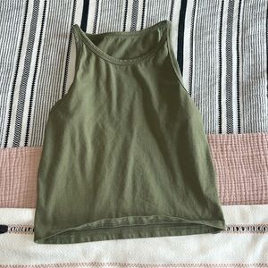 Green Racerback tank top crop